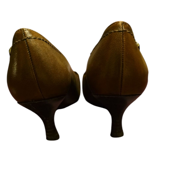 Stuart Weitzman Buckled Studded Brown High Quality Leather Pointed Pumps Sz6M - Picture 4 of 12